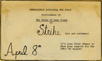 The Diary Of Anne Frank "Strike" Flier by Providence College
