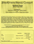 Blackfriars Dance Concert 2003 Ticket Order Form