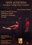 Providence College Dance Company Open Auditions Flyer