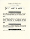 Important Information Cast and Crew: Boy Gets Girl Memo by Providence College