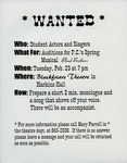Blood Brothers "Wanted" Auditions Flier by Providence College