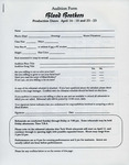 Blood Brothers Audition Form by Providence College