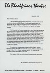Letter from the Providence College Theatre Department to the Dominican Sisters by Providence College Theatre Department