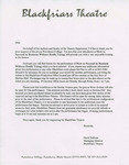 Letter from David Sullivan, Managing Director, Blackfriars Theatre
