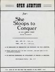 She Stoops to Conquer Open Audition Poster by Providence College