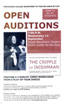 The Cripple of Inishmaan Open Auditions Poster by Providence College