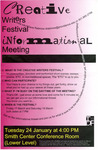 Creative Writers Festival Informational Meeting Poster