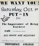 The Importance Of Being Earnest "Put - In" Flier by Providence College