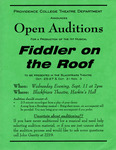 Fiddler on the Roof Open Auditions Flyer