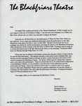 Letter from David Sullivan, Managing Director, Blackfriars Theatre by David Sullivan