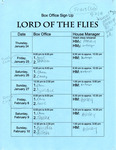 Lord of the Flies Box Office Sign Up Sheet