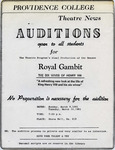 The Royal Gambit Open Auditions Poster