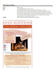 Email from Susan Werner to PC Students and TDF Staff: Open Theatre Auditions, Wednesday, September 11