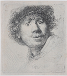 Rembrandt, <em>Autorretrato con ojos y boca abiertos</em> (1630). by Rembrandt van Rijn