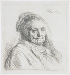 Rembrandt, <em>La madre del artista, cabeza y busto, tres cuartos a la derecha</em> (1628). by Rembrandt van Rijn