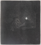 Rembrandt, <em>Lector en una mesa y lámpara</em> (1642) by Rembrandt van Rijn