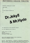 Dr. Jekyll and Mr. Hyde Press Night Invitation Flyer by Providence College