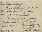 Card from Jane M. Hanlon to Father Pelkington