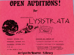 Lysistrata Open Auditions Poster