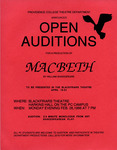 MacBeth Open Auditions Flyer by Providence College