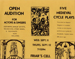 Five Medieval Plays Open Audition Poster by Providence College