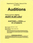 Merrily We Roll Along Auditions
