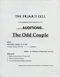 The Friar's Cell, a New Student-Run Theatre Organization at PC is Offering Auditions for: The Odd Couple by Providence College