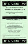 Open Auditions for The Effects of Gamma Rays on Man-in-the-Moon Marigolds and Talk Radio Poster