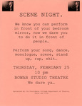 Scene Night Flyer by Department of Theatre, Dance & Film