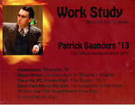 Work Study Behind the Scenes: Patrick Saunders '13 Flyer by Department of Theatre, Dance & Film