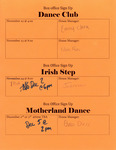 Dance Box Office Sign Up Sheet by Department of Theatre, Dance & Film