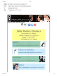 Email from the Department of Theatre, Dance & Film to studiospqr@yahoo.com: Get Ready to Move! June Dance Classes at PC