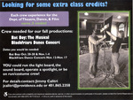Looking for Some Extra Class Credits? Flyer by Department of Theatre, Dance & Film