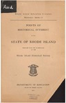 Points of Historical Interest in the State of Rhode Island by Rhode Island Department of Education