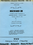 Richard III Opening Night Poster by Providence College