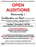 Rosencrantz & Guildenstern Are Dead Open Auditions by Providence College