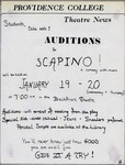 Scapino Auditions Flyer by Providence College