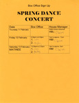 Spring Dance Concert Box Office Sign Up Sheet by Providence College