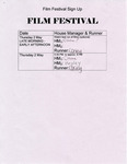 Film Festival Sign Up Sheet