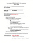 The Providence College Student Film Festival 2014 Entry Form