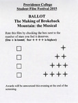 Providence College Student Film Festival 2015 Ballot - The Making of Brokeback Mountain: The Musical by Providence College