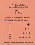 Providence College Student Film Festival 2015 Ballot - Be Mine by Providence College
