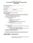 The Providence College Student Film Festival 2016 Entry Form by Providence College