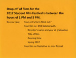 Drop-off of Films for the 2017 Student Film Festival is Between the Hours of 1pm and 5pm Flyer by Providence College