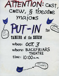 The Taming of the Shrew Put-In Flyer by Providence College