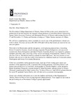 Letter from the Department of Theatre, Dance & Film to Rev. Brian Shanley, O.P. by Department of Theatre, Dance & Film