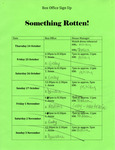 Something Rotten! Box Office Sign Up Sheet by Department of Theatre, Dance & Film
