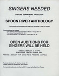 Singers Needed: Theatre Department Production of Spoon River Anthology Poster