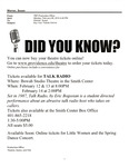 Did You Know? Email from TDF Production Office to Susan Werner