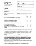 The Tempest Audition Form